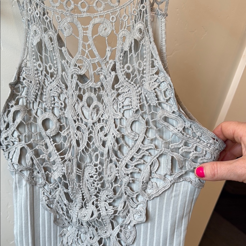 Elegant Gray Lace Women's bodysuit - Picture 5 of 5